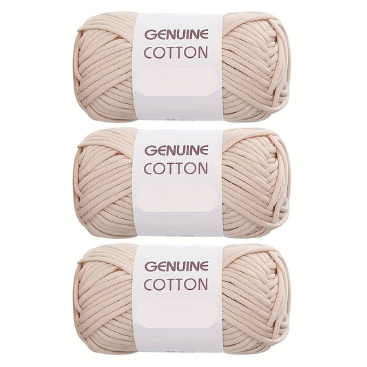3 Skeins Cotton Nylon Blended Yarn for Knitting Weaving Crocheting