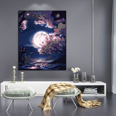 Bright Moon Paint by Numbers Kit Acrylic Digital Painting on Canvas