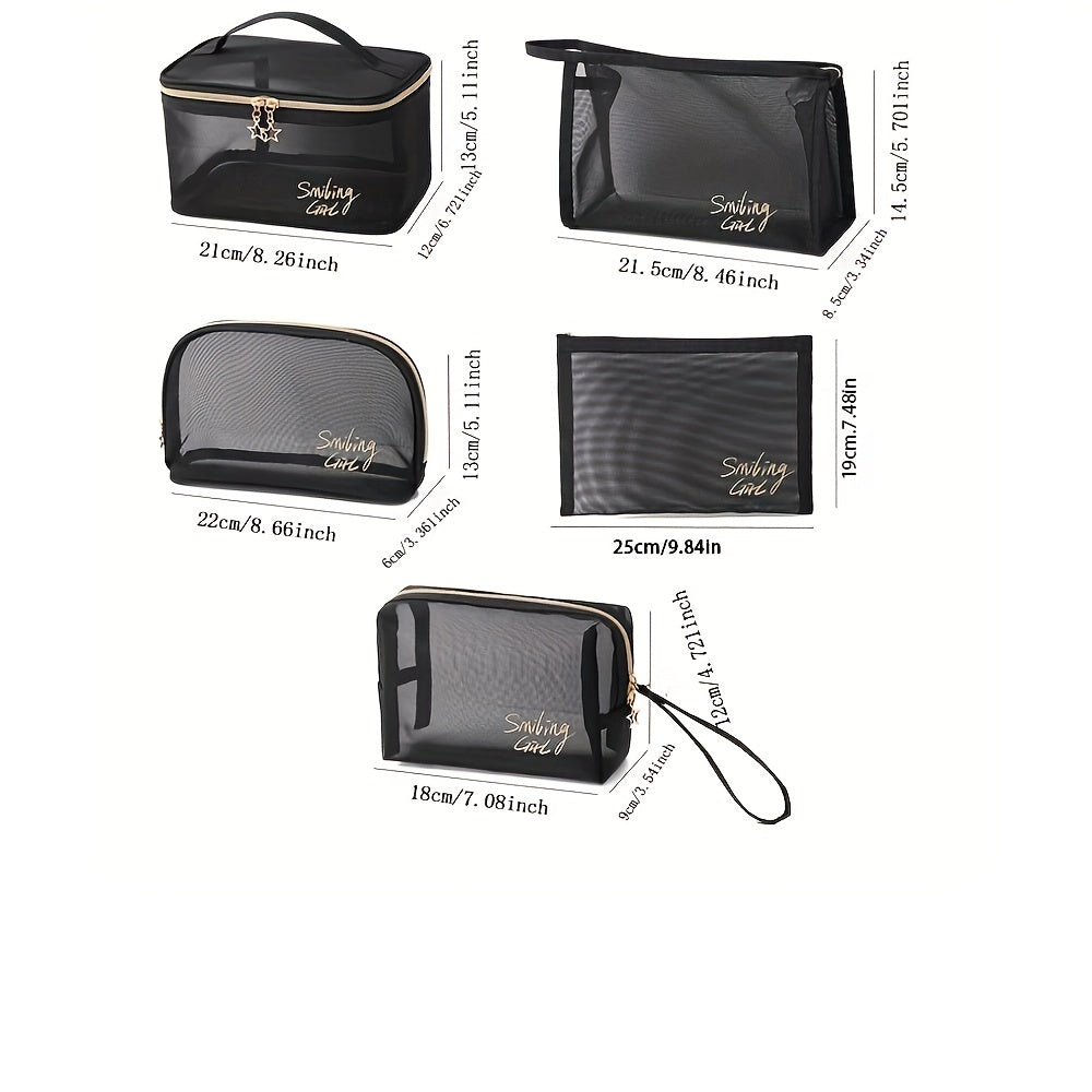 Portable Clear Mesh Makeup Pouch for Travel