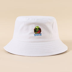 Alien Print Cotton Bucket Hat Man Unisex Visor Sun Hats