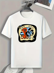 Abstract Pattern Print Men's Comfy Sports T shirt