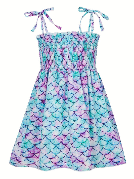Girls Fish Scales Print Cami Dress
