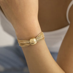 Punk Style Layer Chain Bracelet Vintage Big Ball Hand Jewelry Women Girls