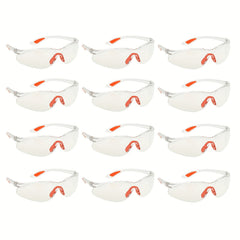Safety Goggles Protective Eyewear Clear Lenses Rubber Nose 12pcs