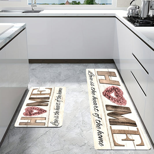 Vintage Non Slip Kitchen Rug Stain Resistant Waterproof Mat