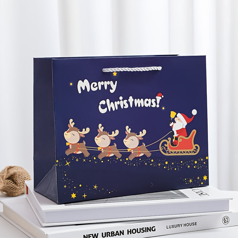 Santa Claus Elk Tote Bag Paper Bag Thickened Gift Bag Christmas Holiday Gift Bag