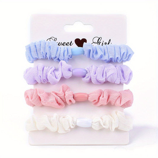 4pcs Colorful Hair Ties Decorative Hair Accessories Set for Baby Girls