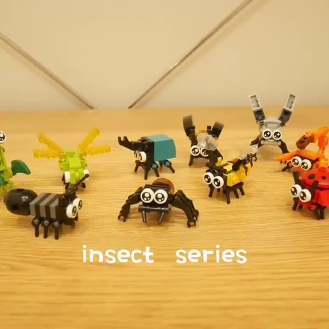 10pcs Insect Blocks Set Bee Ladybug Firefly Dragonfly Spider Scorpion