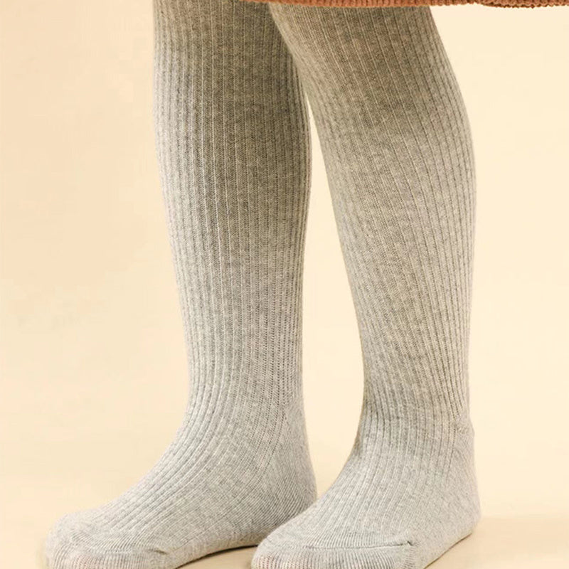 Girls Striped Knitted Cotton Leggings for Spring and Fall