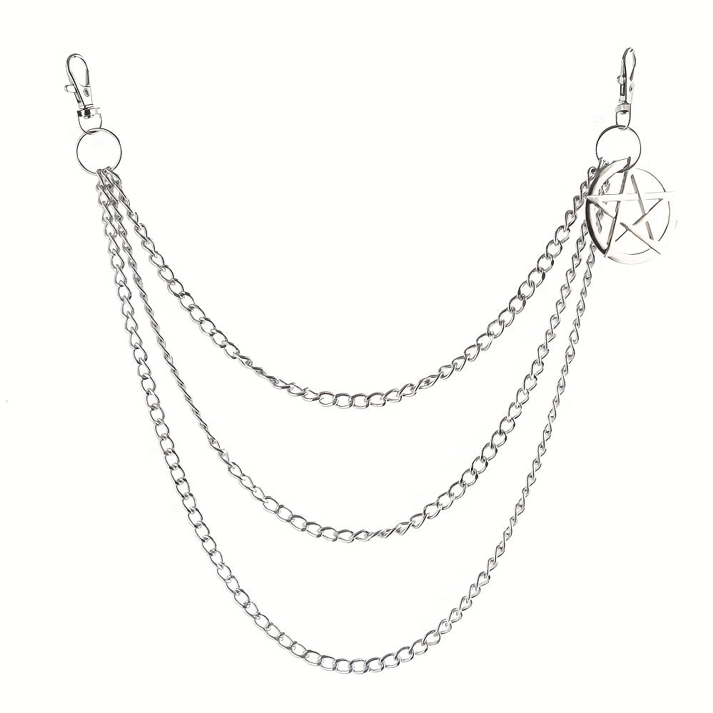 Pentagram Charm Pants Chain Punk Accessories