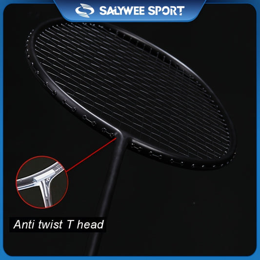 2pcs Carbon Fiber Badminton Rackets With Bag Beginner Training Sport Racket