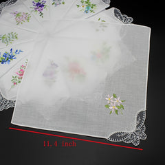 5pcs 28 Embroidered Handkerchief Ladies Lace Handkerchief