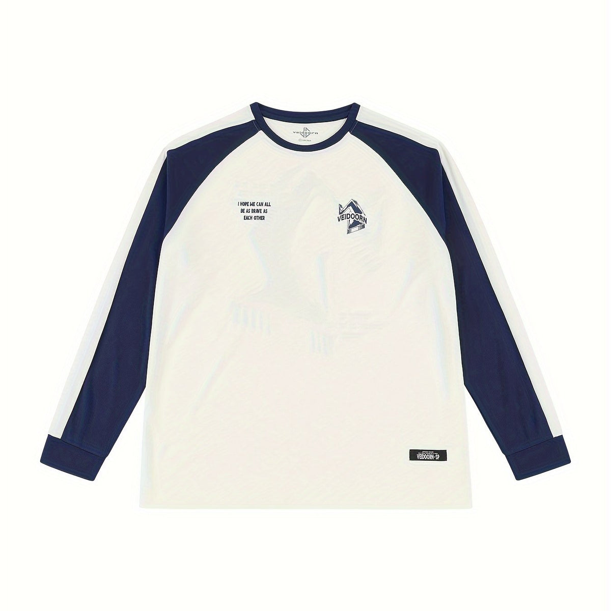 Men's Graffiti Pattern Long Sleeve Crew Neck Block Shirt Lightweight