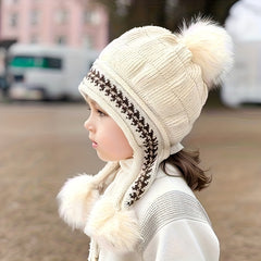 Kids Cartoon Ear Protection Beanie Hat for Winter