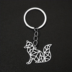 Stainless Steel Fox Keychain for Men