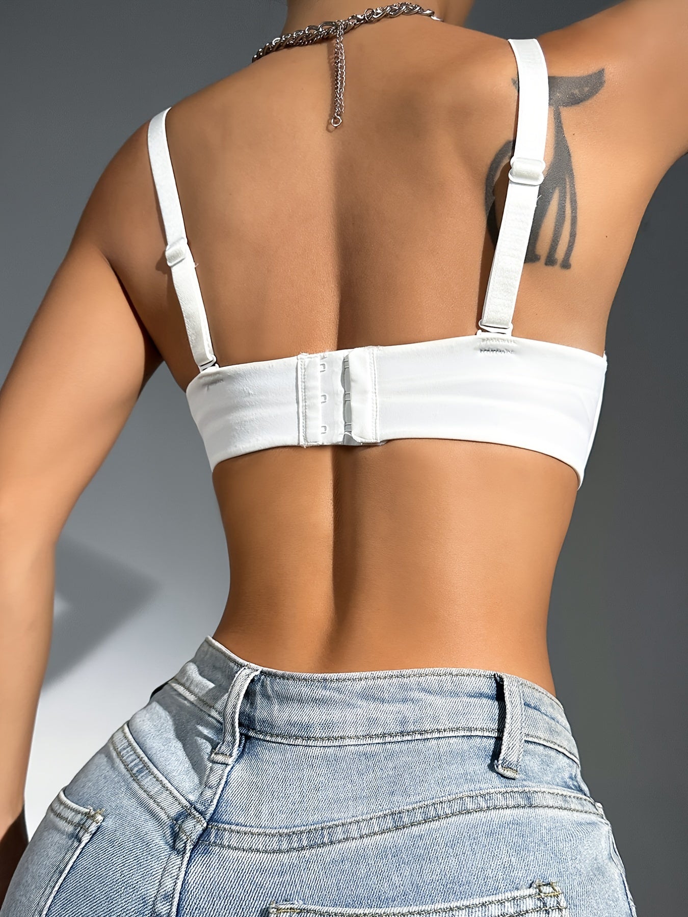 Breathable Glossy Half Cup Push Up Bra Non-slip Strapless High Stretch