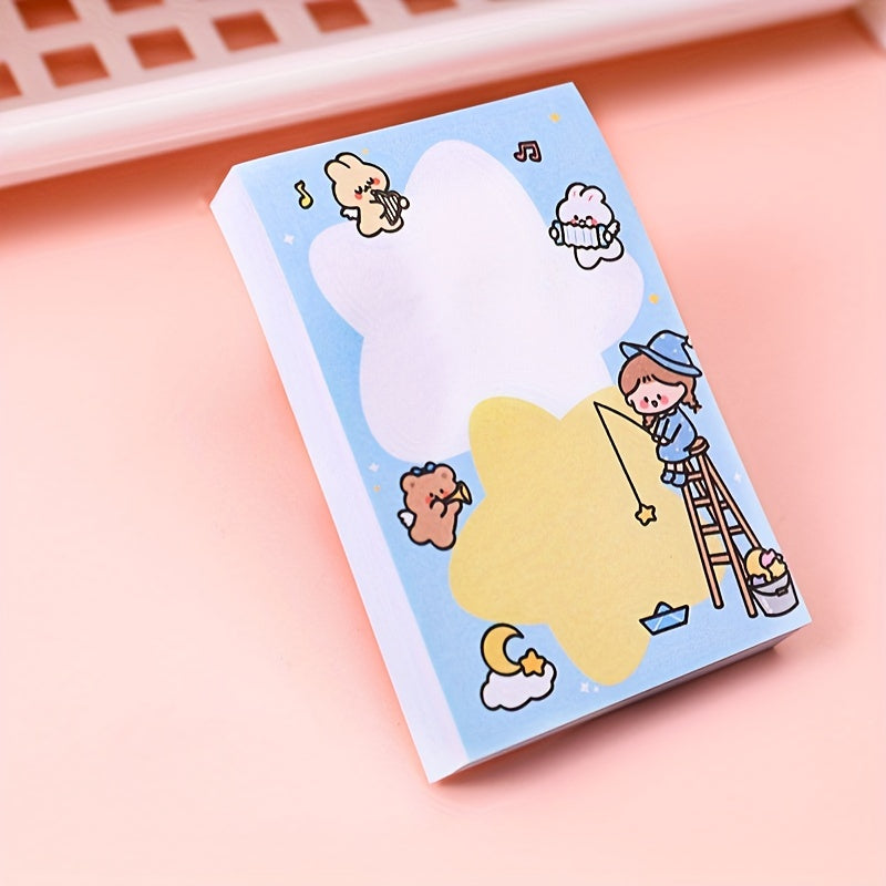 Cartoon Sticky Note Book Student Animation Tearable Self-adhesive Sticker