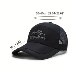 Mountain Embroidery Mesh Baseball Cap Breathable Sports Trucker Hat
