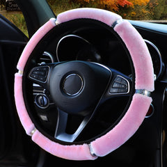 Car Plush Diamond Inlaid Steering Wheel Cover