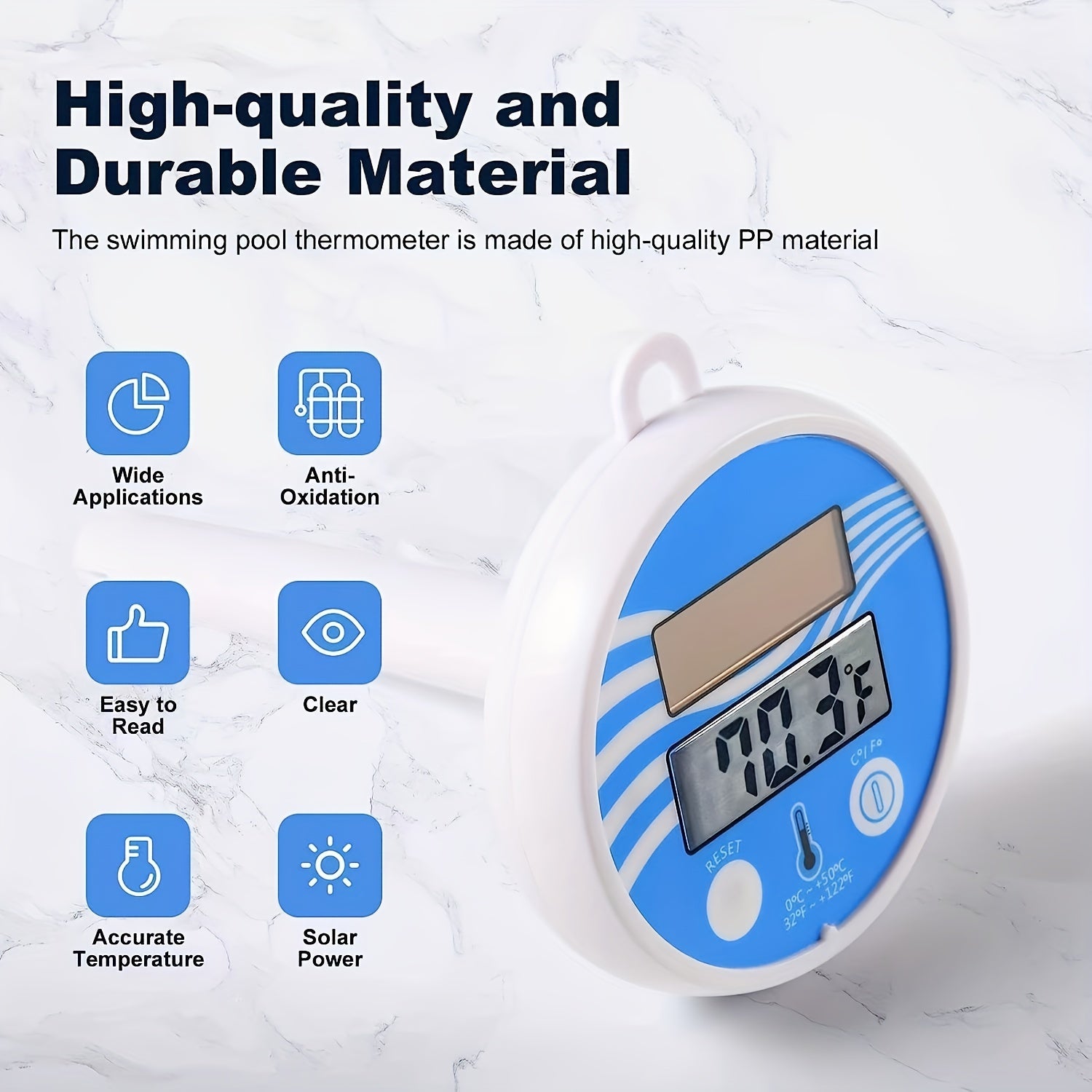 Solar Pool Thermometer Floating Wireless Pond Water Temperature Thermometer