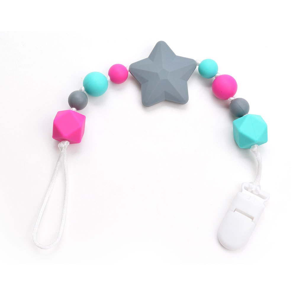 Pentagram Pacifier Chain BPA Silicone Bead Necklace