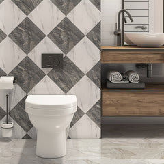 Marble Grid Pattern Tile Sticker Waterproof Floor