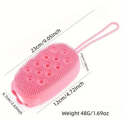 Dual Sided Silicone Bath Brush - Gentle Exfoliation & Skin Cleansing