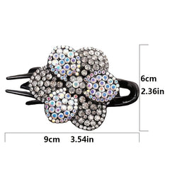 Rhinestone Flower Hair Claw Clip Ponytail Holder Accessories