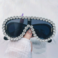 Y2K Rhinestone Sunglasses UV400 Sun Shades