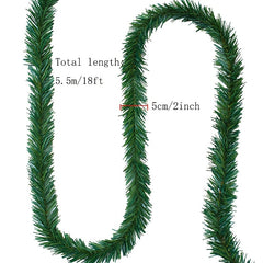 Christmas Wreath Green PVC Rattan 5.5m 18ft