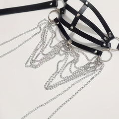 Gothic Chain Tassel Strappy Mask Halloween Cosplay Studded
