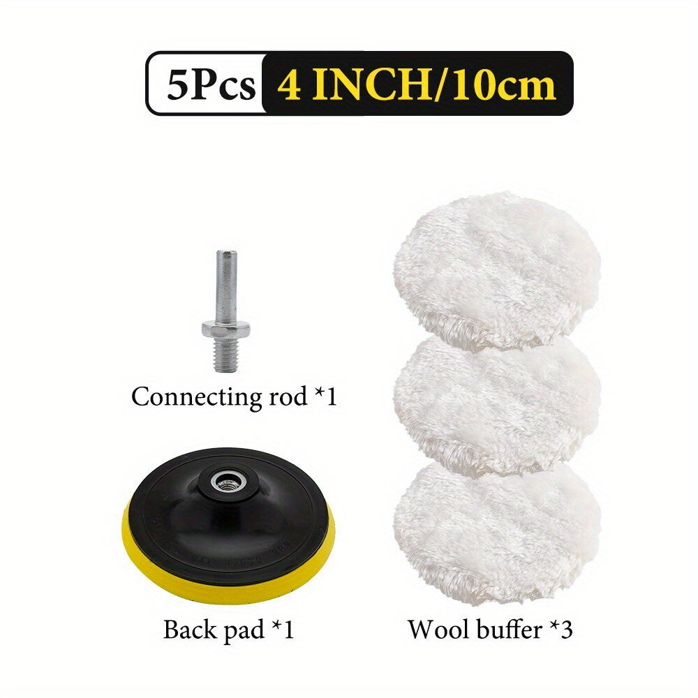 Car Polishing Kit Pad Sponge Wool Wheel Auto Paint Care Polisher Pads