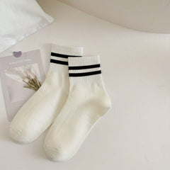 6 Pairs Striped Letter Print Socks Women's Stockings