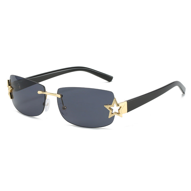 Punk Rimless Star Sunglasses Y2K Sun Glasses Women UV400