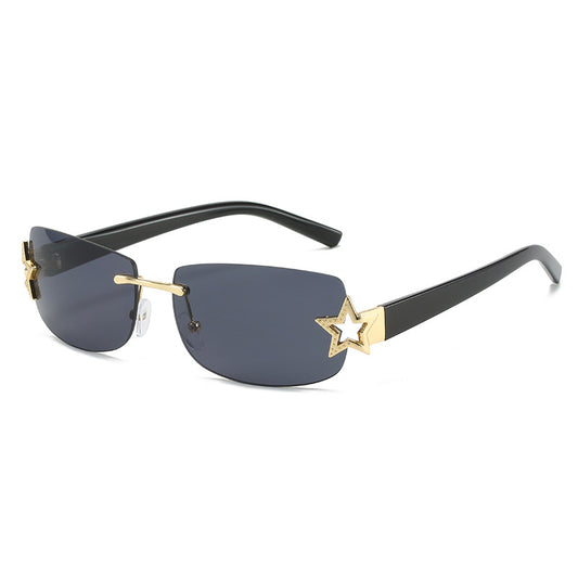 Punk Rimless Star Sunglasses Y2K Sun Glasses Women UV400