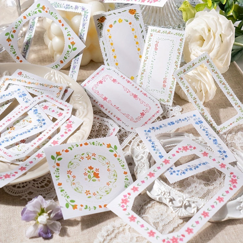 30pcs Flower Rebirth Plant Border Memo Pad DIY Decoration Material