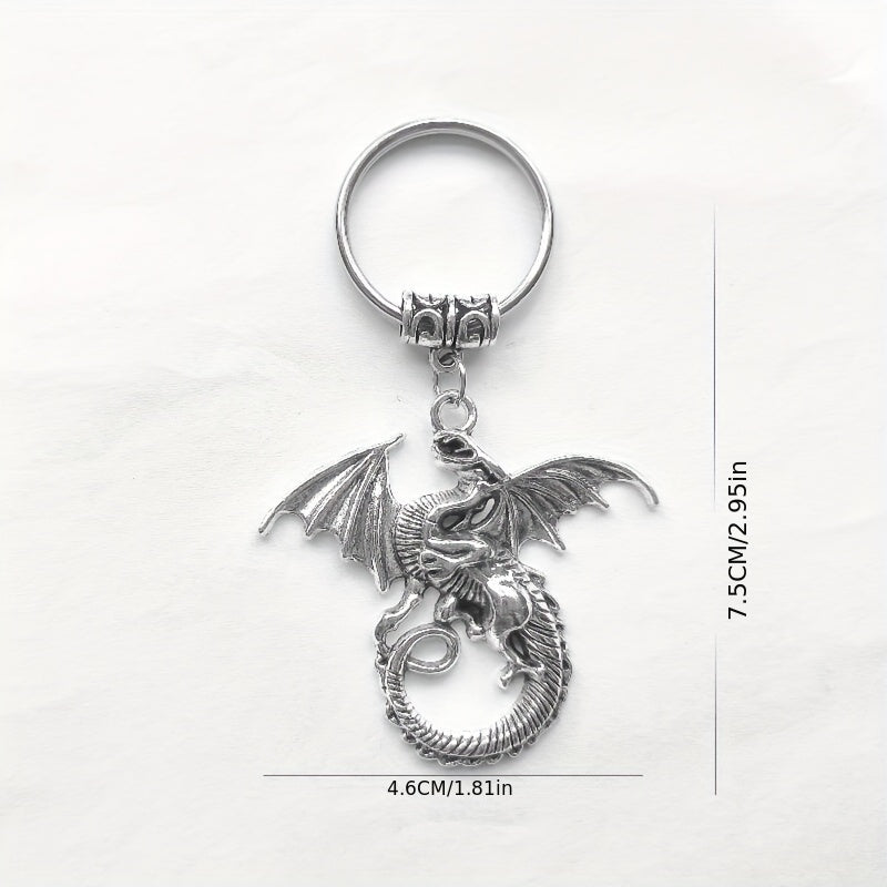 Viking Dragon Keychain Retro Animal Key Ring Purse Bag Car Key Charm Gift