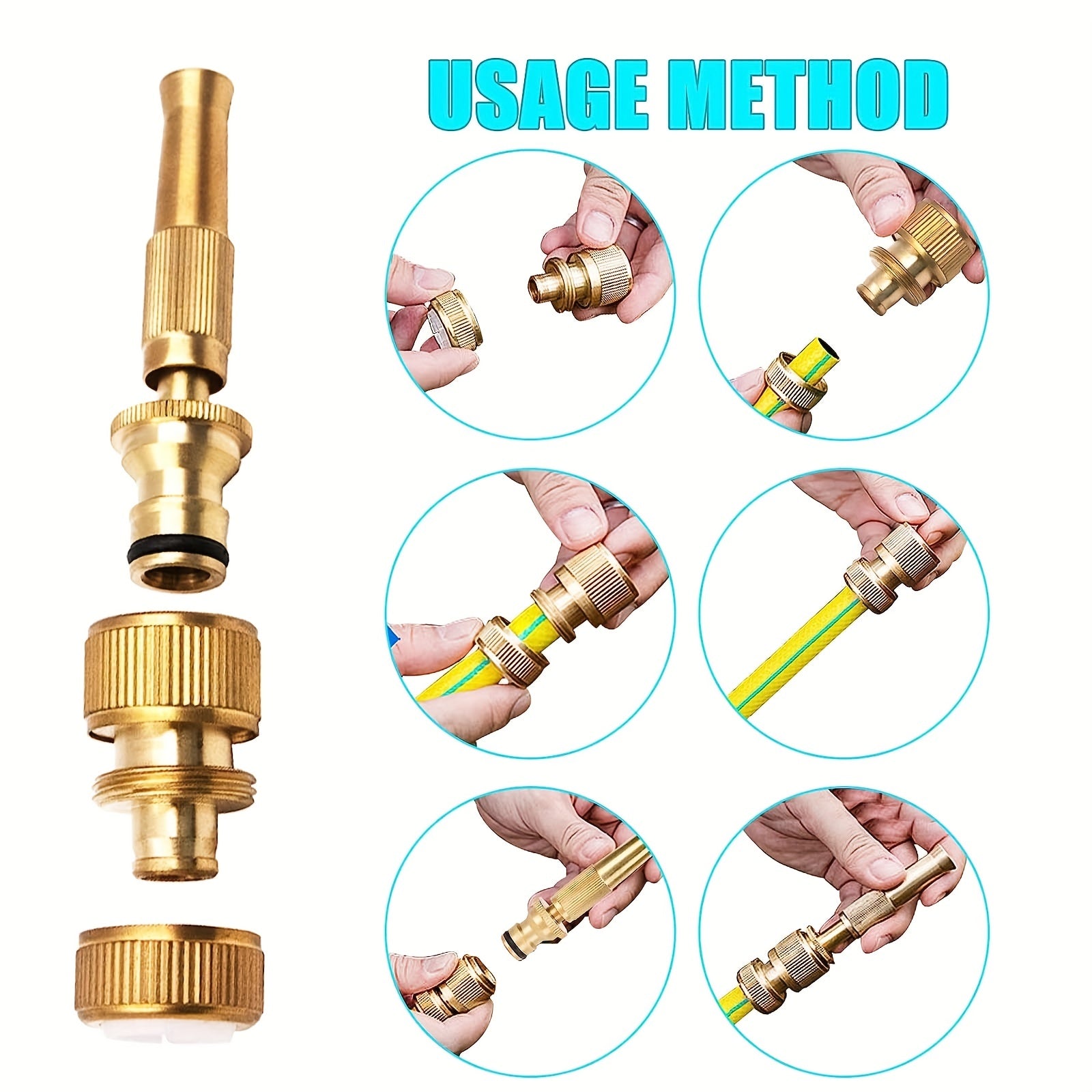 Adjustable Pressure Washer Garden Tool Sprinkler Brass Nozzle Water Gun