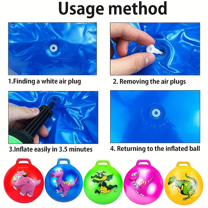 Jump Bounce Ball with Handle Toddler Toy Kids Ball Handle Party Ride & Bounce