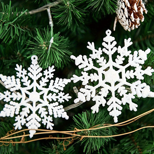 12pcs Glitter Snowflake Ornaments for Christmas Tree