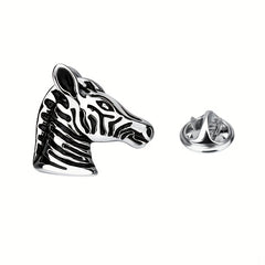 Vintage Horse Head Brooch Jewelry Suit Pin Collar Pin for Men
