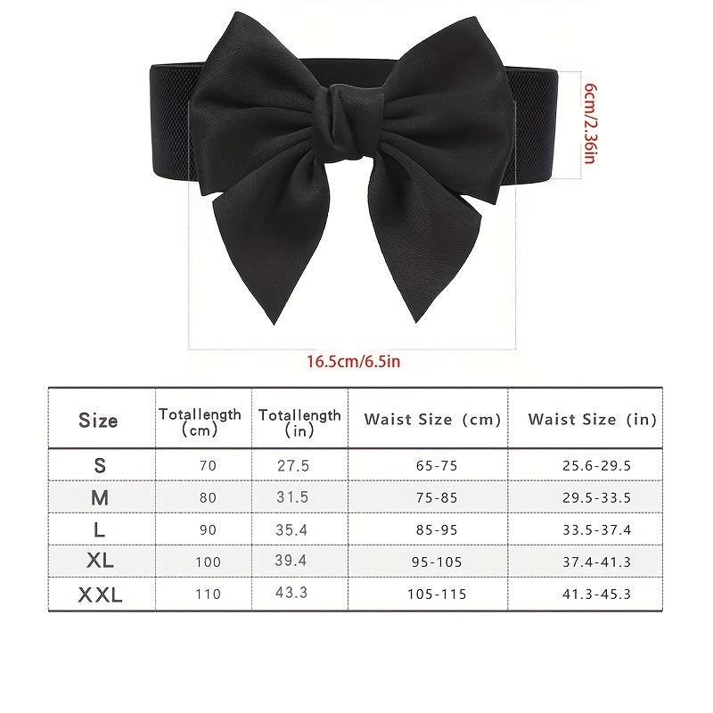 Wide Bowknot Waist Belt Elastic Waistband for Women
