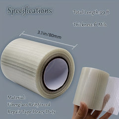 7.62cm x 11.89m RV Awning Repair Tape - Waterproof Canvas Tarp Tent