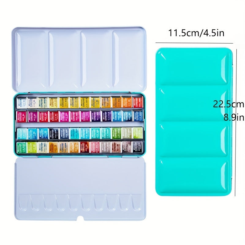 Professional Watercolor Paints Set - 48 Colors Tin Box Water Pigment
