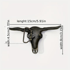 Big Bull Head Belt Buckle for Women & Men Western Jeans Accessories