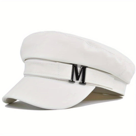 M Decor PU Beret Classic Solid Adjustable Newsboy Cap Captain Hat