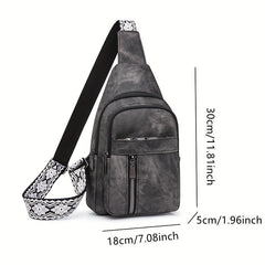 Women's Faux Leather Sling Bag Casual Crossbody Chest Pack