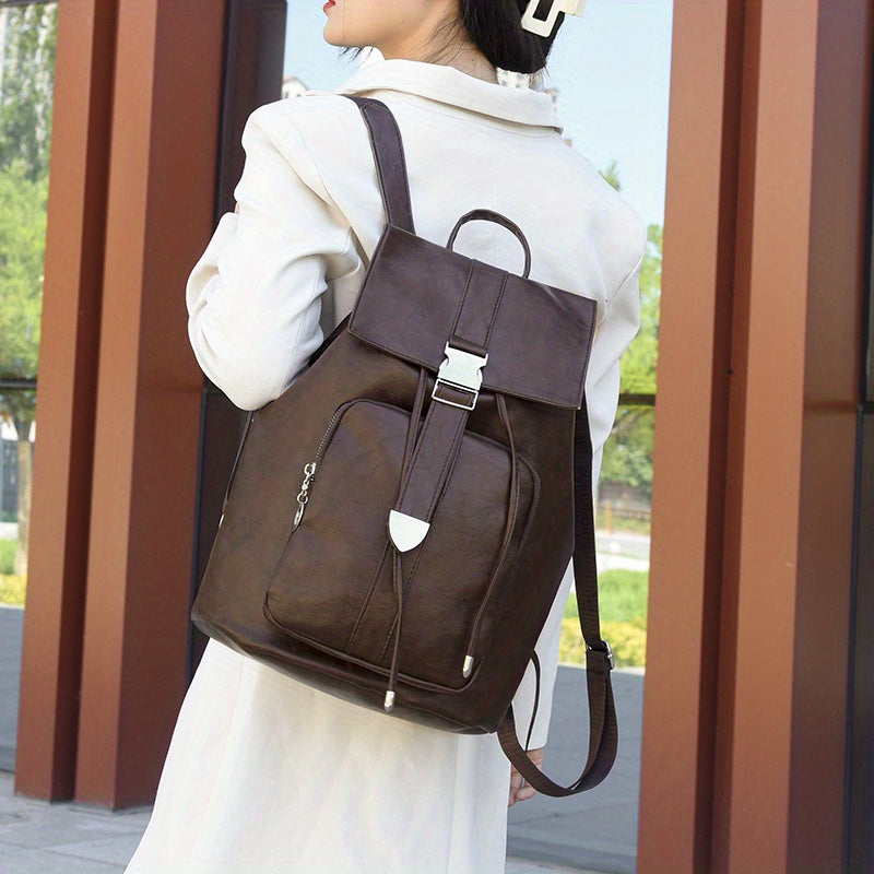 Vintage Niche Solid Backpack Lightweight Travel Daypack