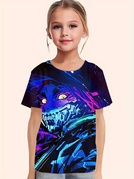 Anime Cartoon Graphic Girls T-shirt Summer Gift Outdoor