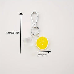 Ice Lemon Shape Keychain Simulation Food Keychain Pendant Bag Accessory